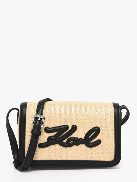 Cross Body Tas K Signature Raphia Karl lagerfeld Beige k signature B2W30089